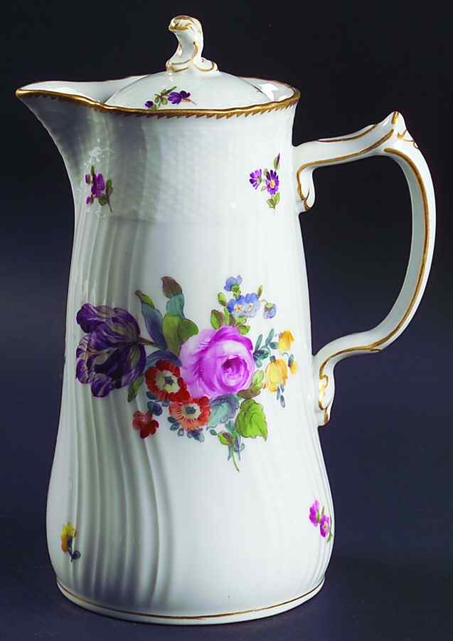 Saxon Flower (4) Chocolate Pot & Lid by Royal Copenhagen-1