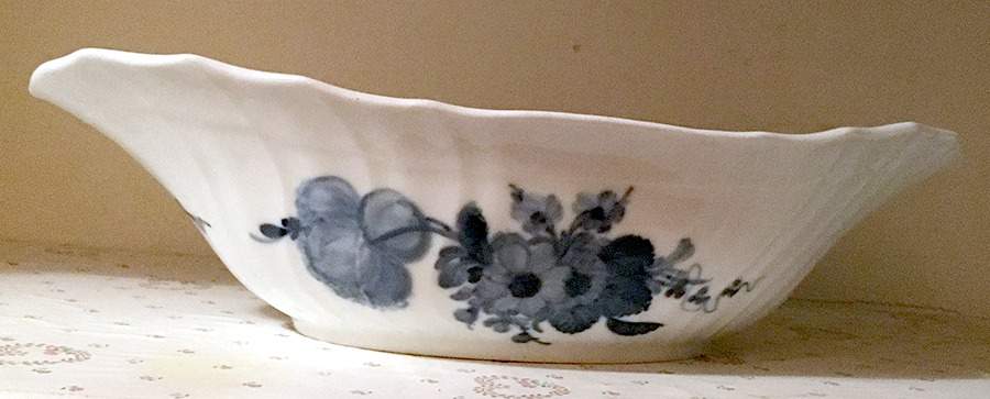 Blue Flowers Curved) 14" Oval Vegetable Bowl by Royal Copenhagen-1