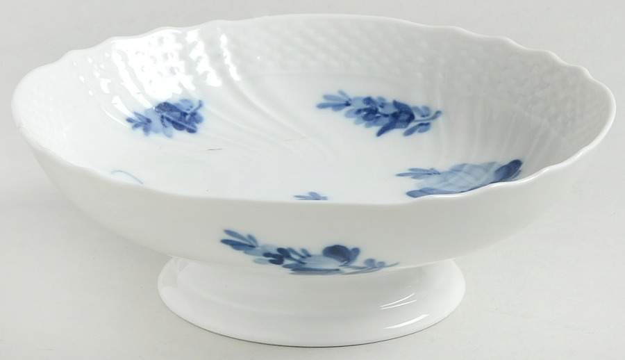 Blue Flowers Curved) Low Footed Cake Plate by Royal Copenhagen-1