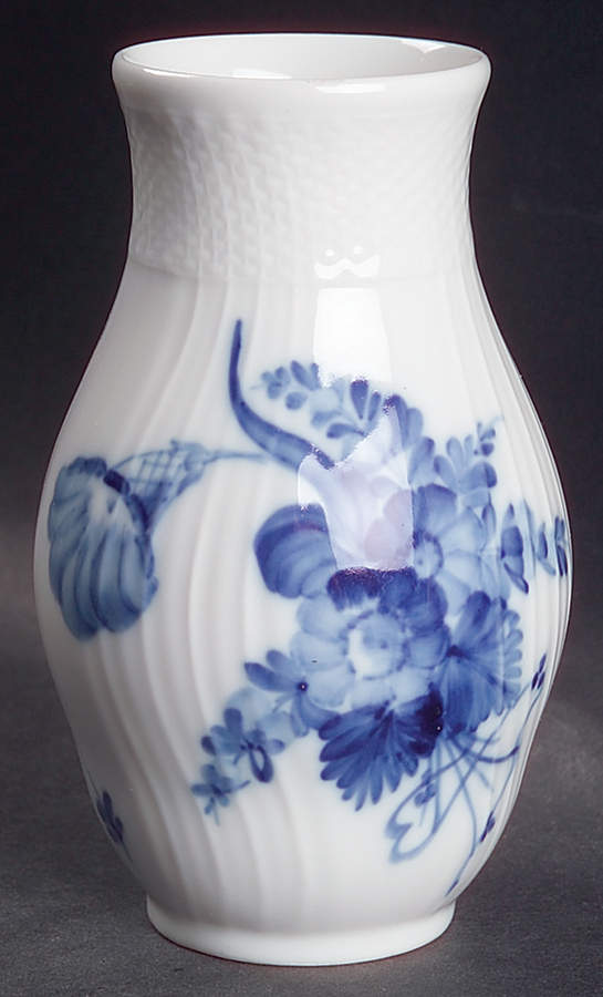 Blue Flowers Curved) 5" Bud Vase by Royal Copenhagen-1