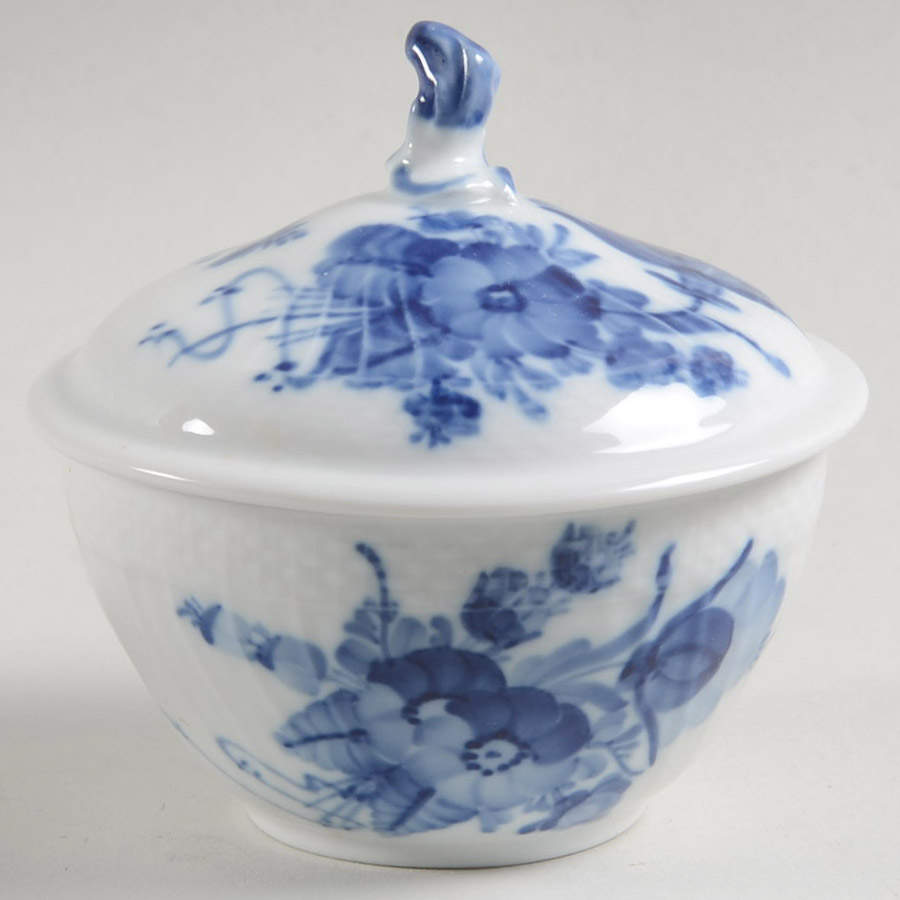 Blue Flowers Curved) Sugar Bowl & Lid by Royal Copenhagen-1