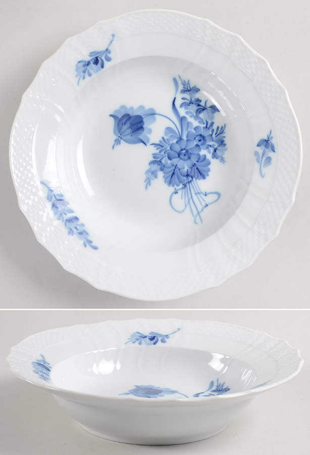 Blue Flowers Curved) Large Rim Soup Bowl by Royal Copenhagen-1