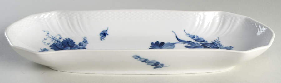 Blue Flowers Curved) 14" Oblong Cake Plate by Royal Copenhagen-1