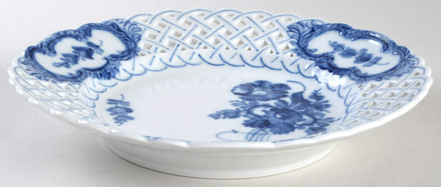 Blue Flowers Curved) 9" Pierced Plate by Royal Copenhagen-1