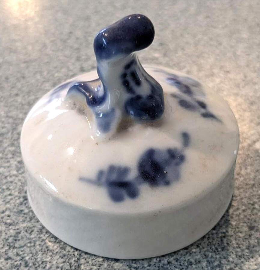 Blue Flowers Curved) Lid for Tea Caddy by Royal Copenhagen-1