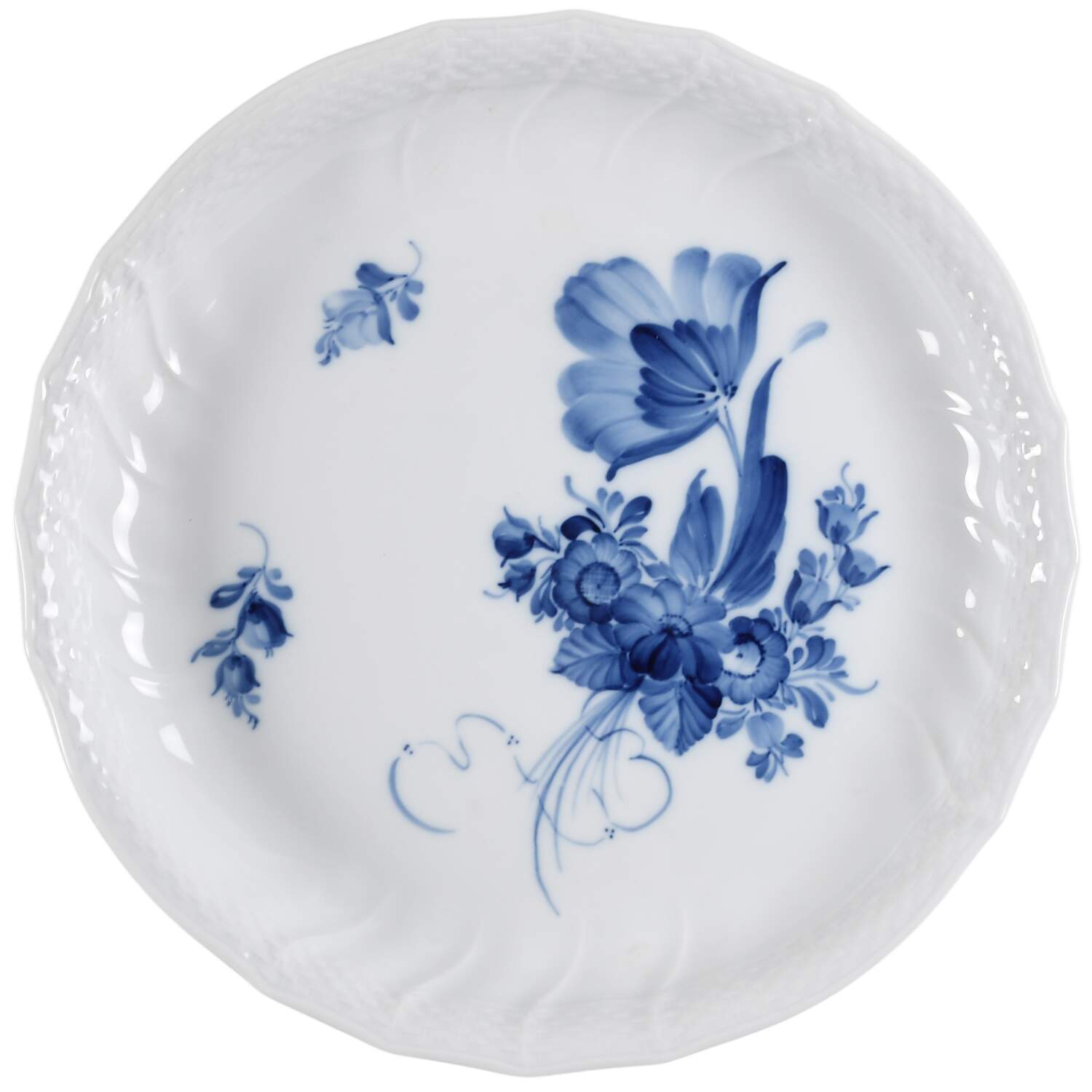 Blue Flowers Curved) Cake Plate by Royal Copenhagen-1