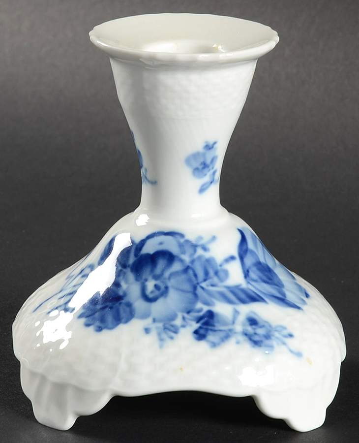 Blue Flowers Curved) 4" Candlestick by Royal Copenhagen-1