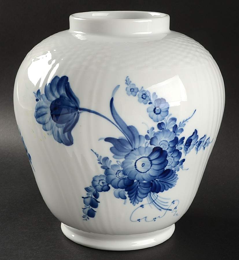 Blue Flowers Curved) Large Covered Vase No Lid by Royal Copenhagen-1