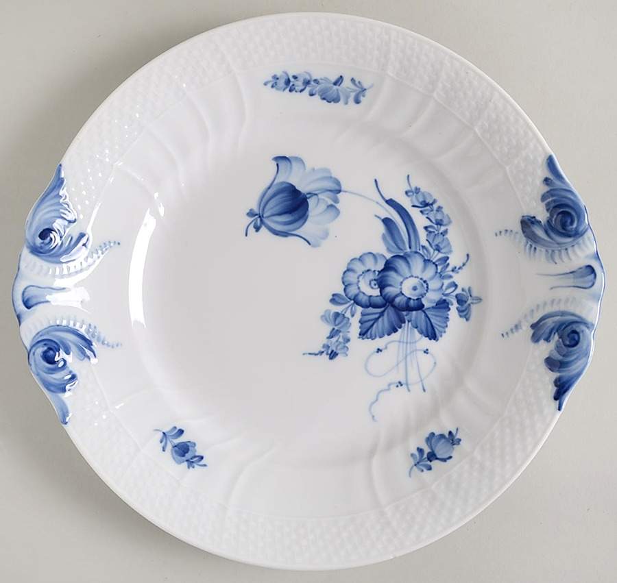 Blue Flowers Curved) Cake Plate by Royal Copenhagen-1
