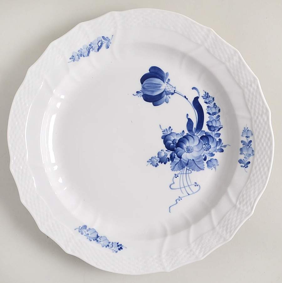 Blue Flowers Curved) 13" Chop Plate (Round Platter) by Royal Copenhagen-1