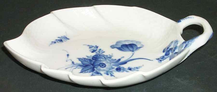 Blue Flowers Curved) Leaf Shape Pickle Dish by Royal Copenhagen-1
