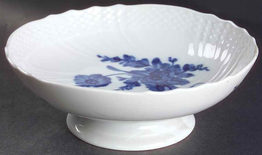 Blue Flowers Curved) Low Footed Cake Plate by Royal Copenhagen-1
