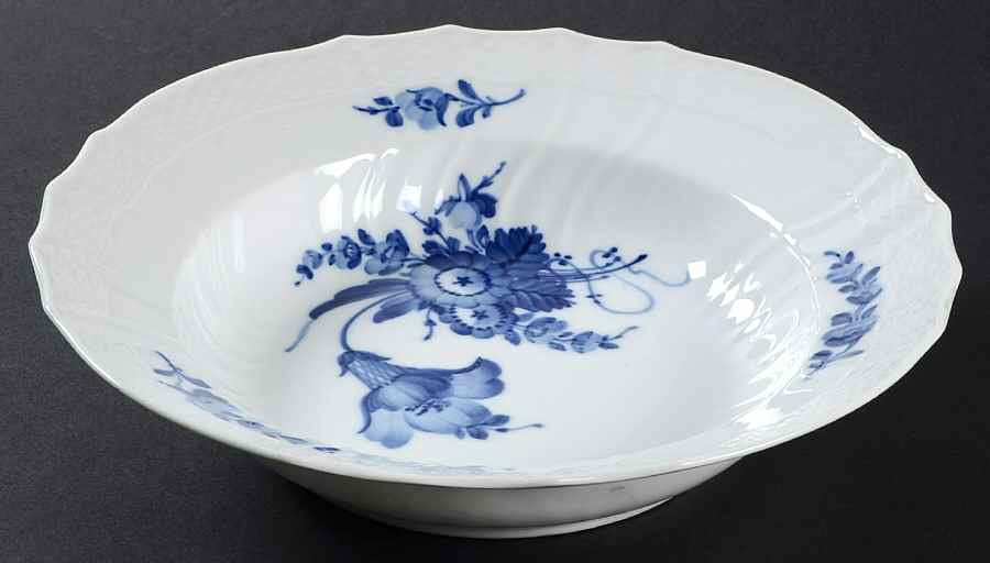 Blue Flowers Curved) Large Rim Soup Bowl by Royal Copenhagen-1