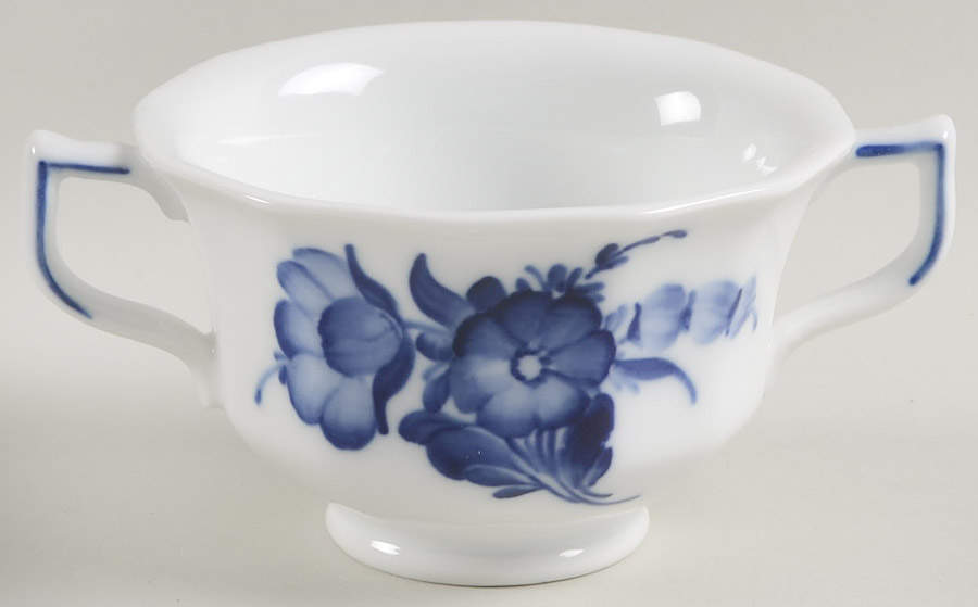 Blue Flowers Footed Bouillon Cup by Royal Copenhagen-1