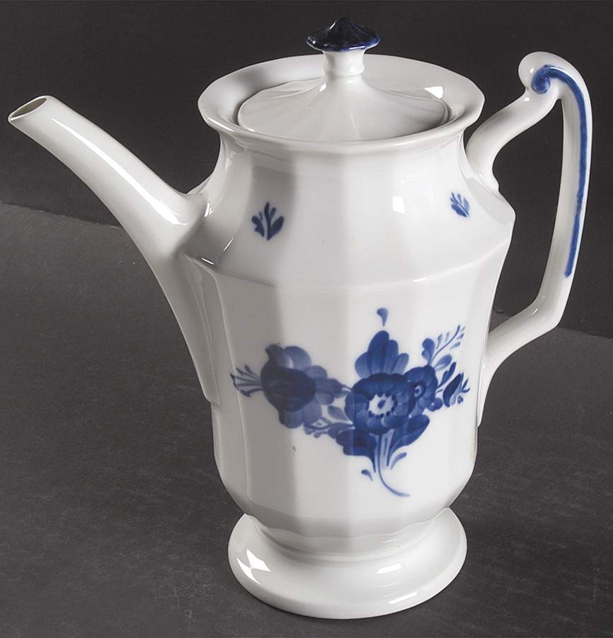 Blue Flowers Coffee Pot & Lid by Royal Copenhagen-1