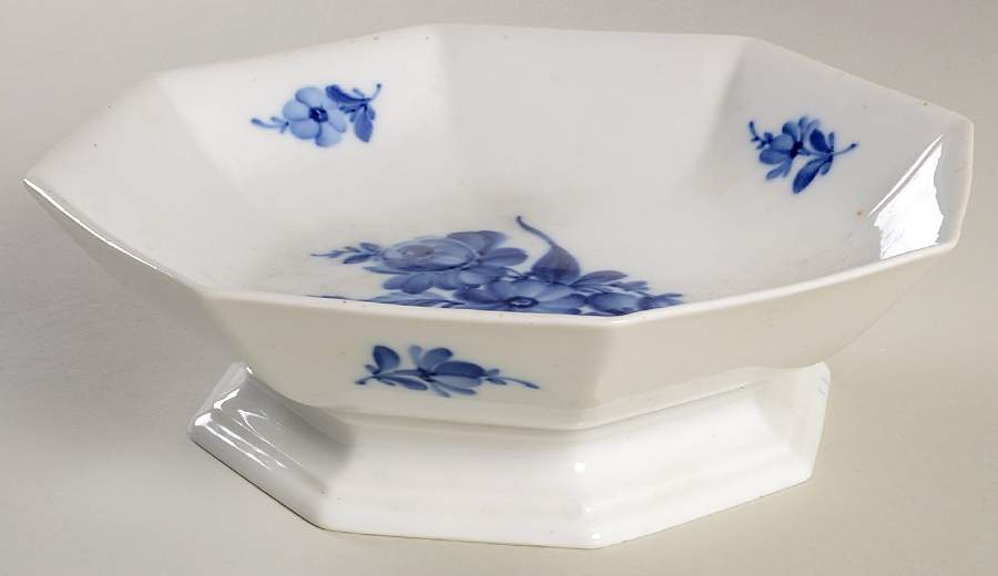 Blue Flowers Hexagonal Cake Plate by Royal Copenhagen-1