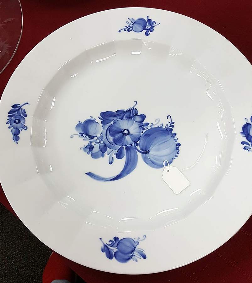 Blue Flowers 14" Round Platter by Royal Copenhagen-1