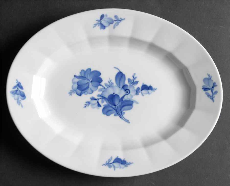 Blue Flowers 10" Oval Serving Platter by Royal Copenhagen-1