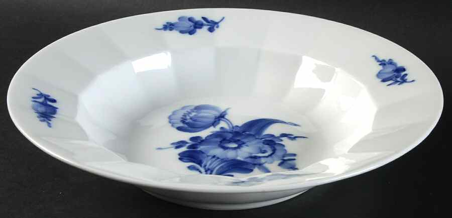 Blue Flowers Large Rim Soup Bowl by Royal Copenhagen-1