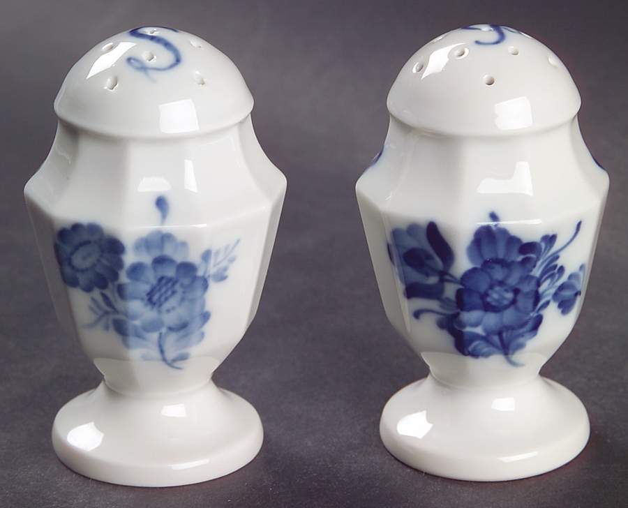 Blue Flowers Salt & Pepper Set by Royal Copenhagen-1