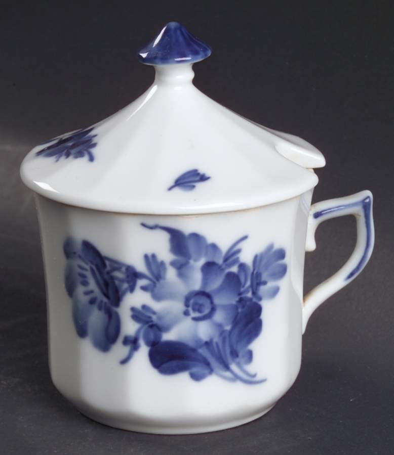 Blue Flowers Mustard Jar & Lid by Royal Copenhagen-1