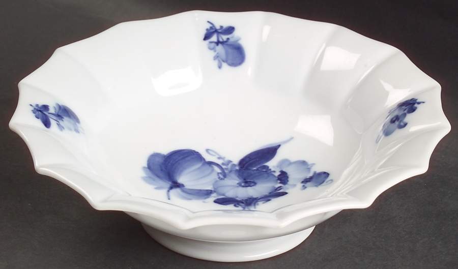 Blue Flowers Low Footed Cake Plate by Royal Copenhagen-1