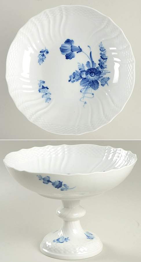 Blue Flowers Braided 6" Diameter Pedestal Cake Stand by Royal Copenhagen-1