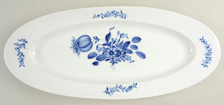 Blue Flowers Braided Fish Platter by Royal Copenhagen-1