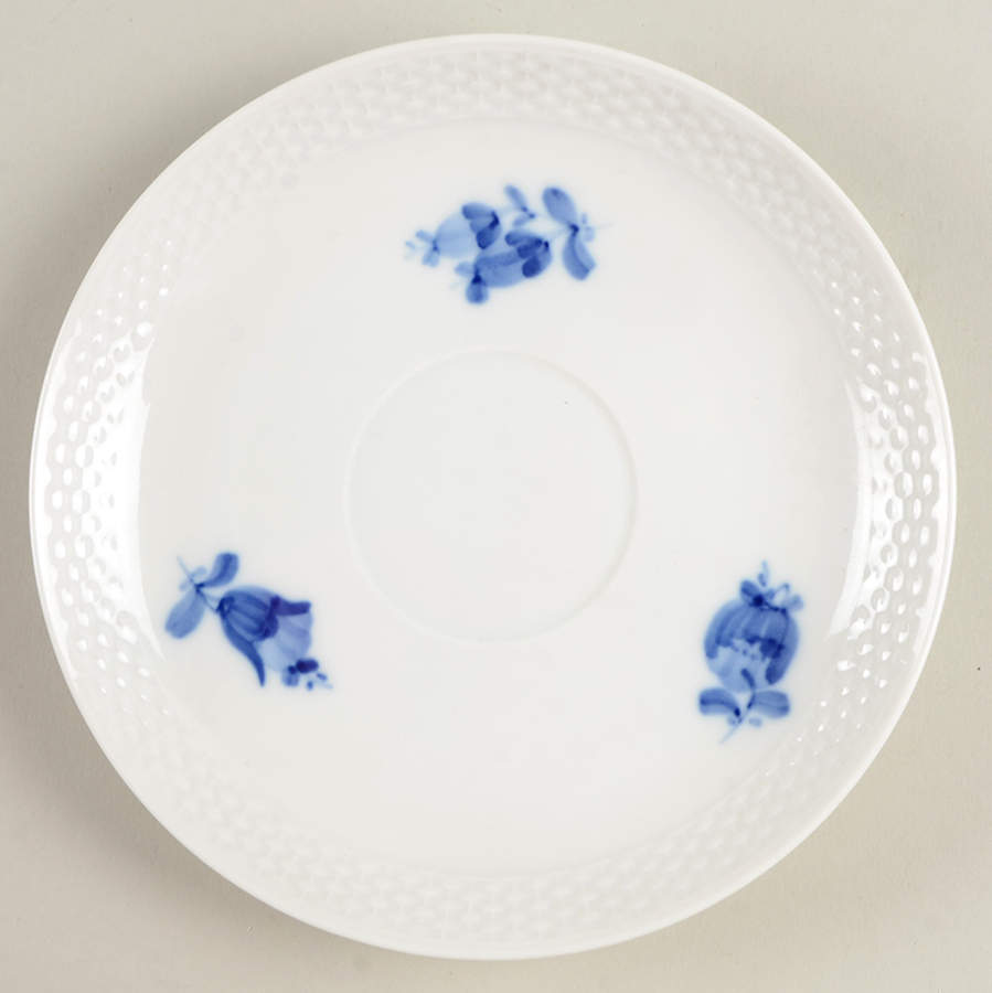 Blue Flowers Braided Saucer for Oversized Cup by Royal Copenhagen-1