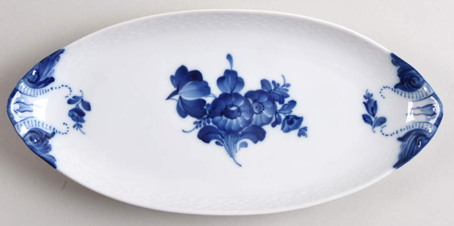 Blue Flowers Braided Pickle Dish by Royal Copenhagen-1