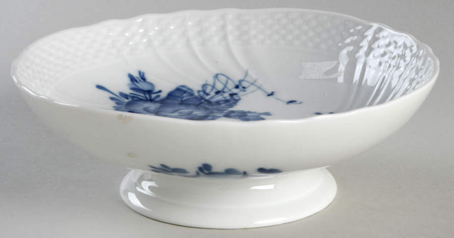 Blue Flowers Braided Low Footed Cake Plate by Royal Copenhagen-1
