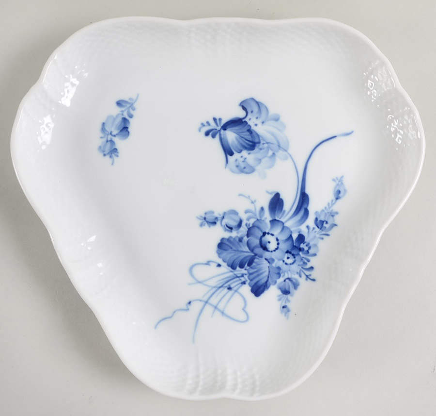 Blue Flowers Braided Triangular Cake Plate by Royal Copenhagen-1