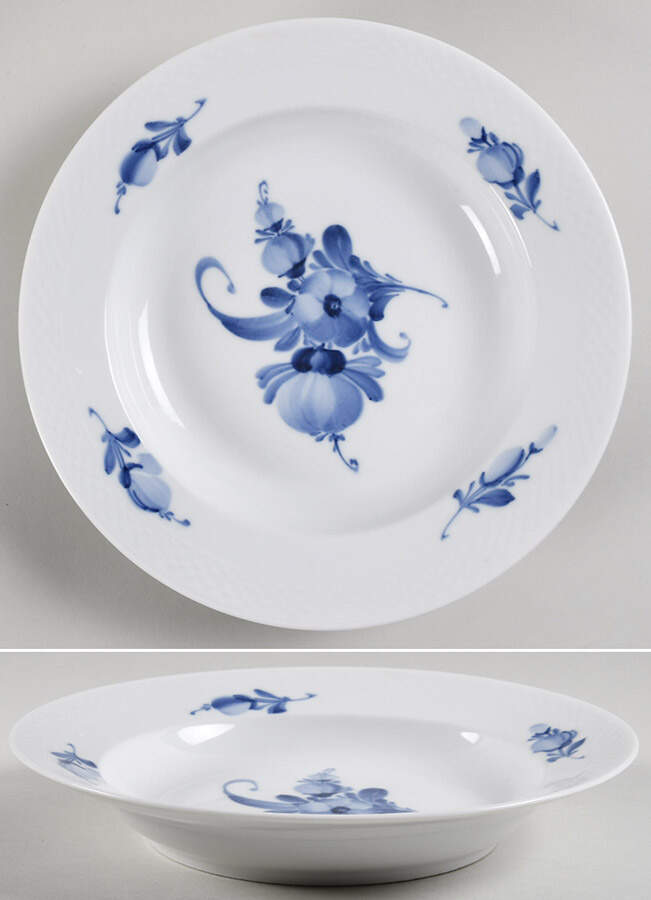 Blue Flowers Braided Large Rim Soup Bowl by Royal Copenhagen-1