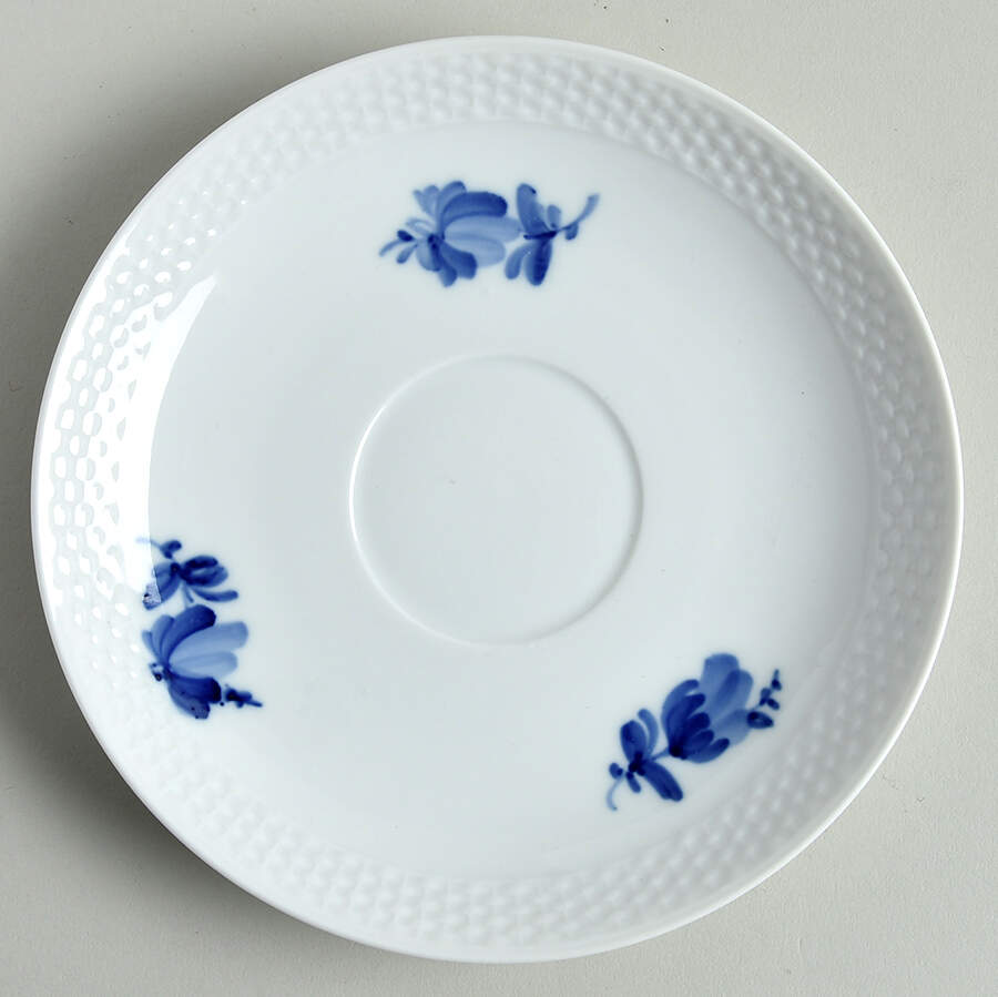 Blue Flowers Braided Saucer for Flat Cup by Royal Copenhagen-1