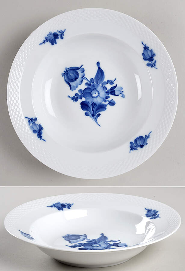 Blue Flowers Braided Large Rim Soup Bowl by Royal Copenhagen-1