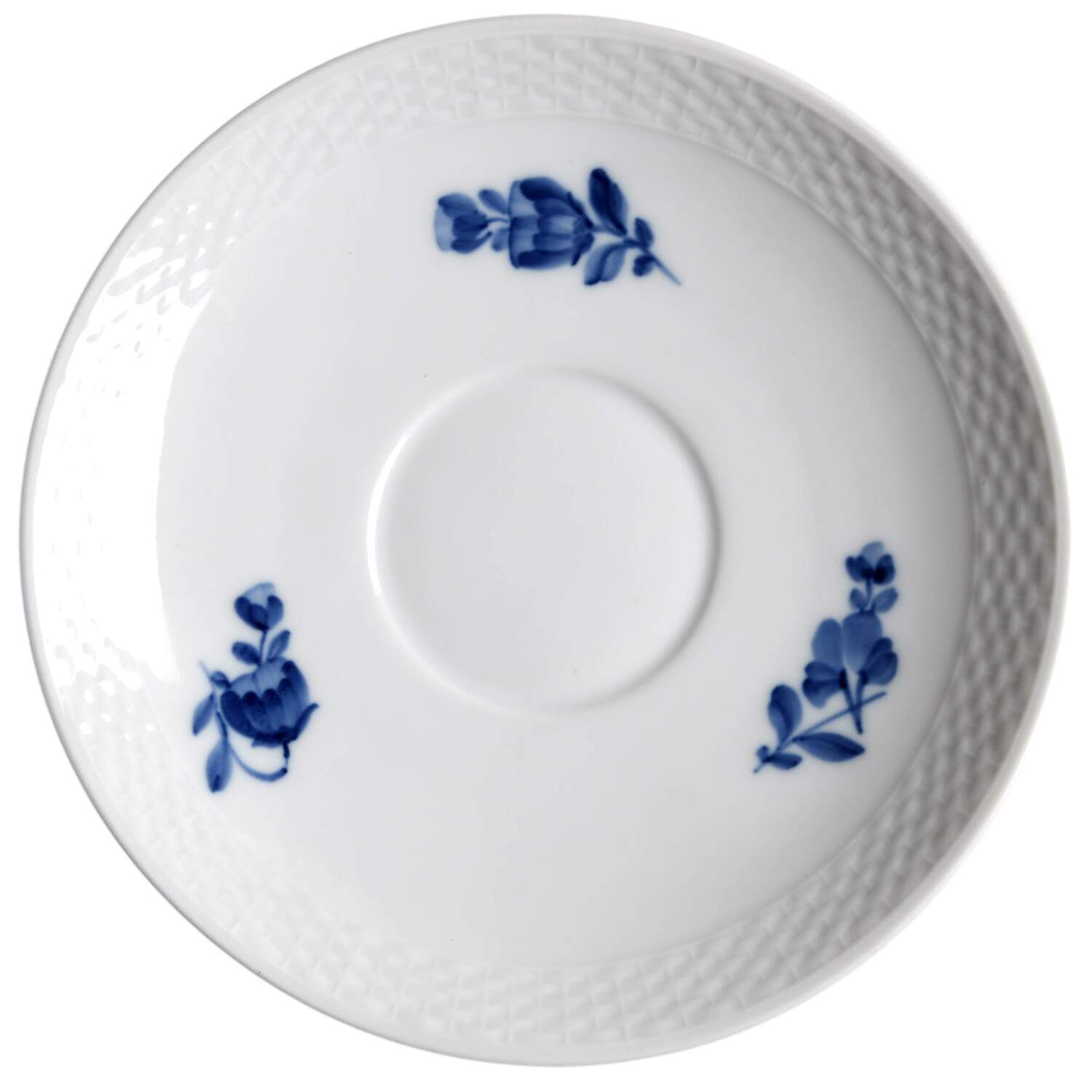 Blue Flowers Braided Saucer for Oversized Cup by Royal Copenhagen-1