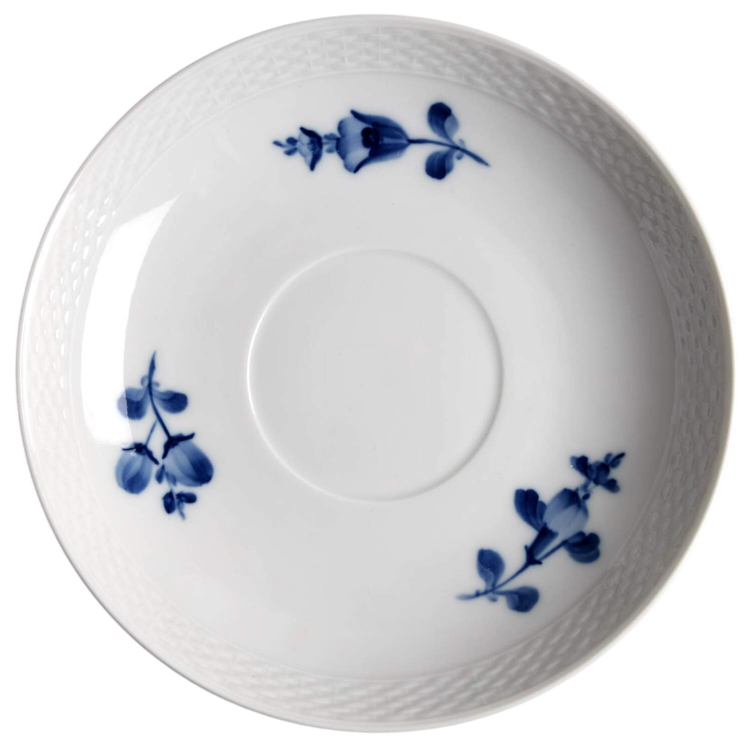 Blue Flowers Braided Saucer for Oversized Cup by Royal Copenhagen-1