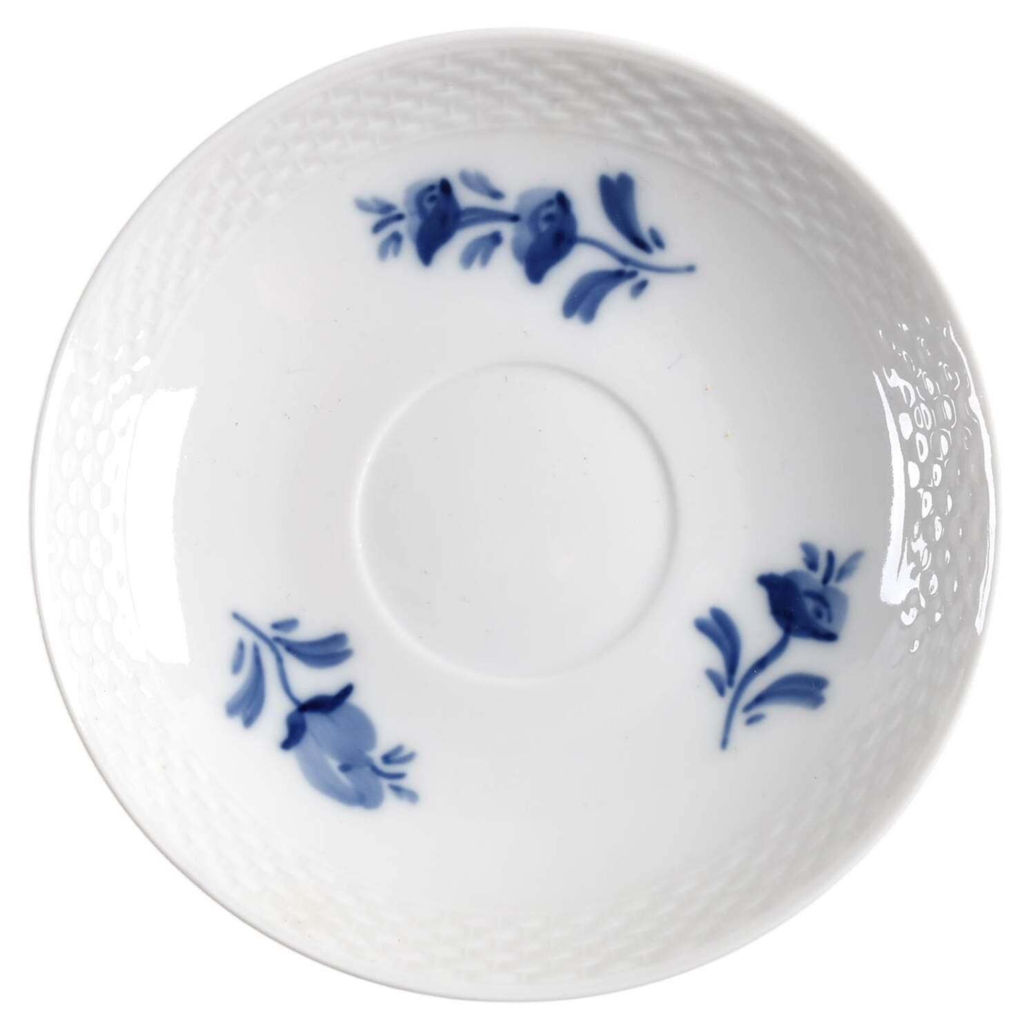 Blue Flowers Braided Saucer for Flat Cup by Royal Copenhagen-1