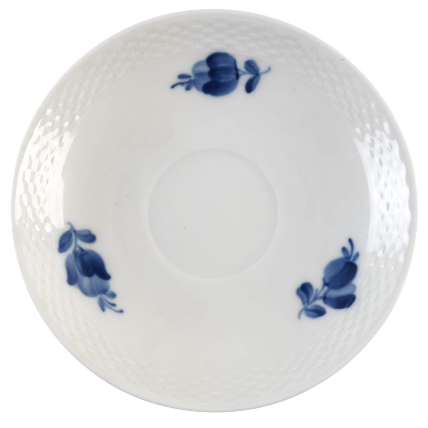 Blue Flowers Braided Saucer for Flat Cup by Royal Copenhagen-1