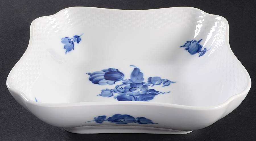 Blue Flowers Braided 8" Square Vegetable Bowl by Royal Copenhagen-1