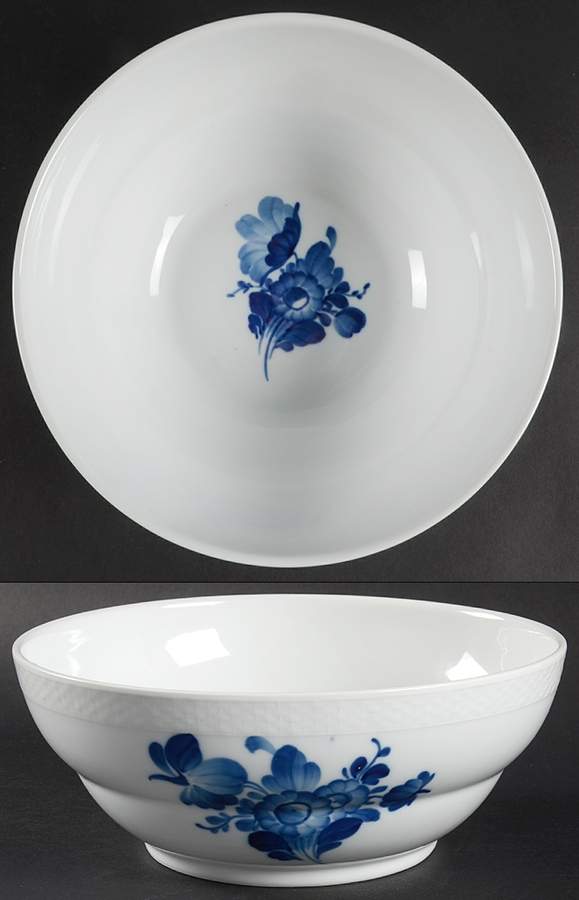 Blue Flowers Braided 9" Salad Serving Bowl by Royal Copenhagen-1