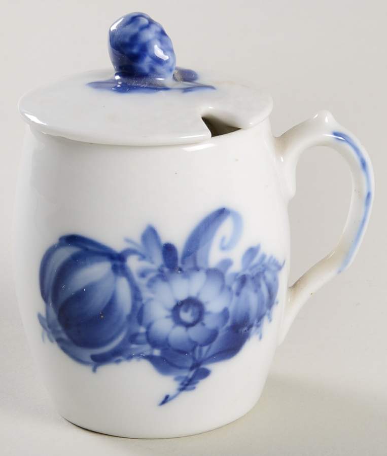 Blue Flowers Braided Mustard Jar & Lid by Royal Copenhagen-1
