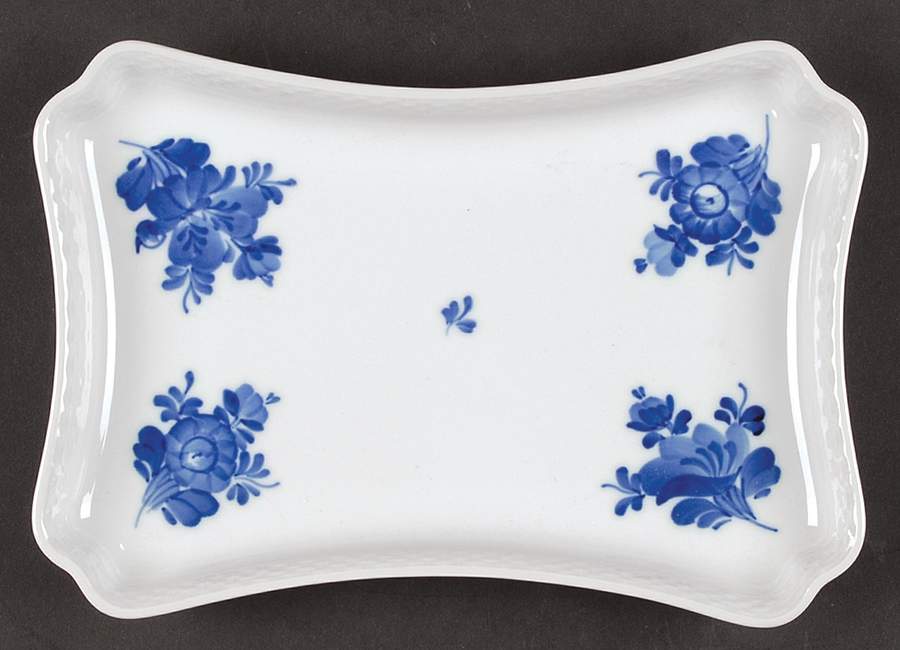 Blue Flowers Braided Tray for Creamer & Sugar with Lid by Royal Copenhagen-1