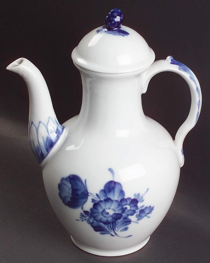 Blue Flowers Braided Small Coffee Pot & Lid by Royal Copenhagen-1