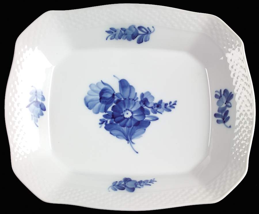 Blue Flowers Braided Square Cake Plate by Royal Copenhagen-1