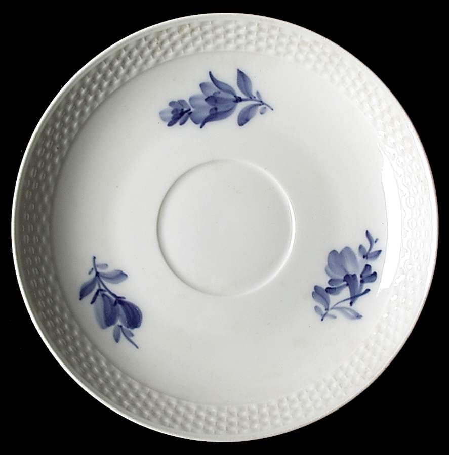 Blue Flowers Braided Saucer for Flat Bouillon Cup by Royal Copenhagen-1