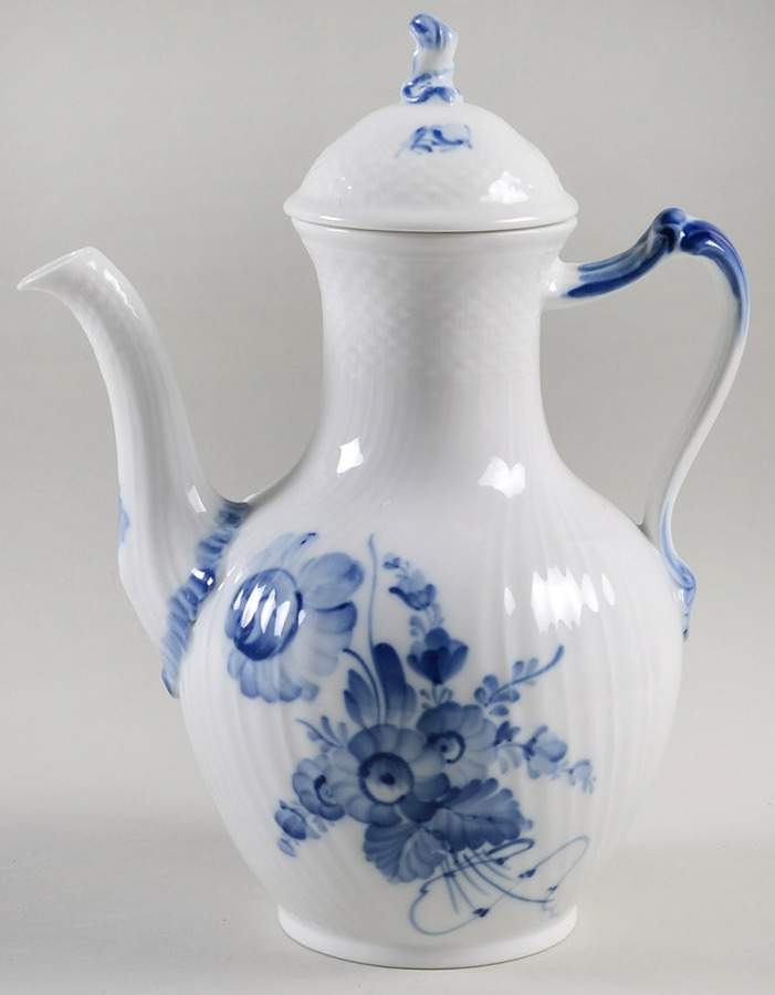 Blue Flowers Braided Coffee Pot & Lid by Royal Copenhagen-1
