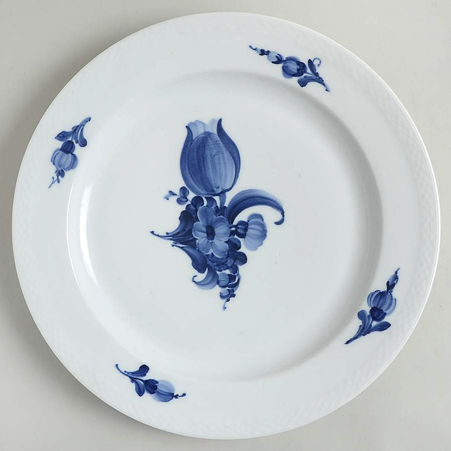 Blue Flowers Braided 13" Chop Plate (Round Platter) by Royal Copenhagen-1