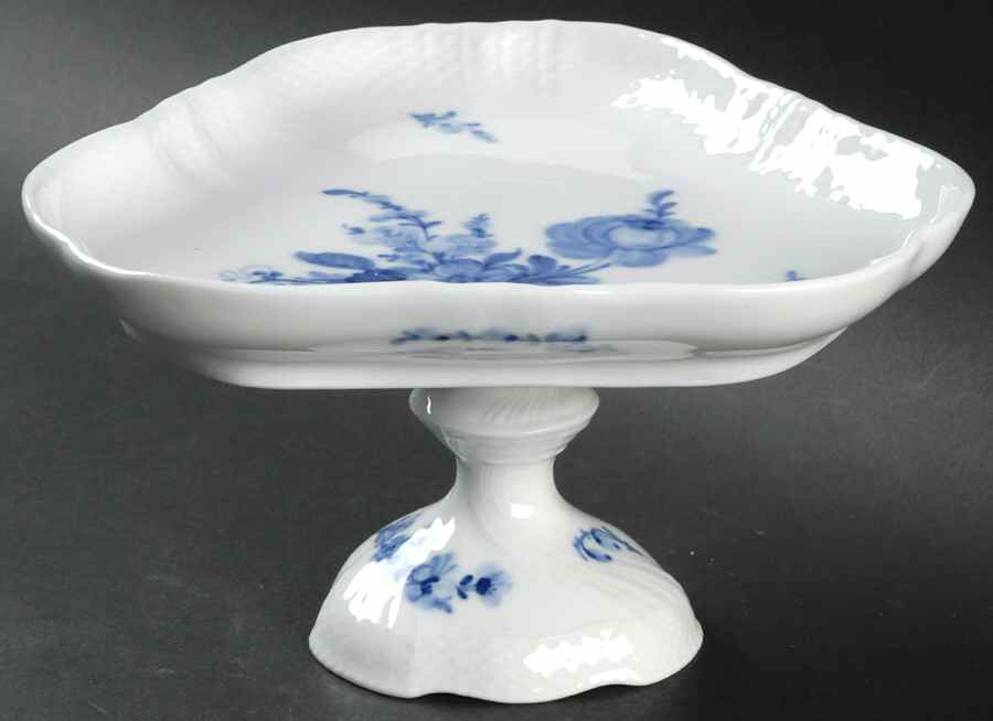 Blue Flowers Braided 5'' Triangular Cake Stand by Royal Copenhagen-1