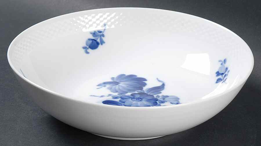 Blue Flowers Braided 8" Round Vegetable Bowl by Royal Copenhagen-1